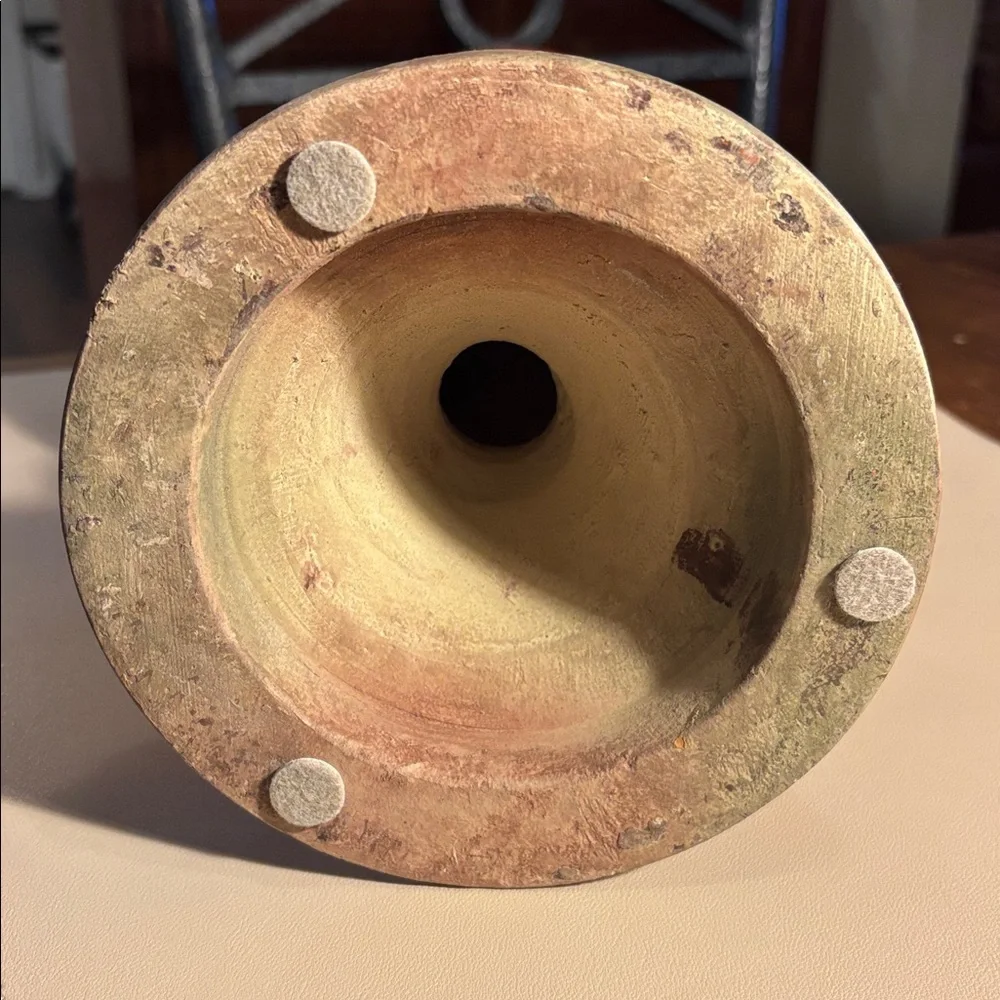 Pottery Barn Glazed Burnt Orange Accent Ceramic Candle Holder